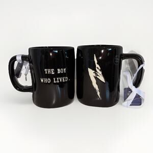 Rae Dunn Harry Potter "The Boy Who Lived" Lightning Bolt Double-Sided Black Mug
